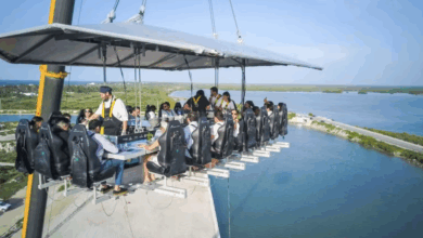 Cena en las alturas; Dinner in the Sky llega a la Fenapo 2025