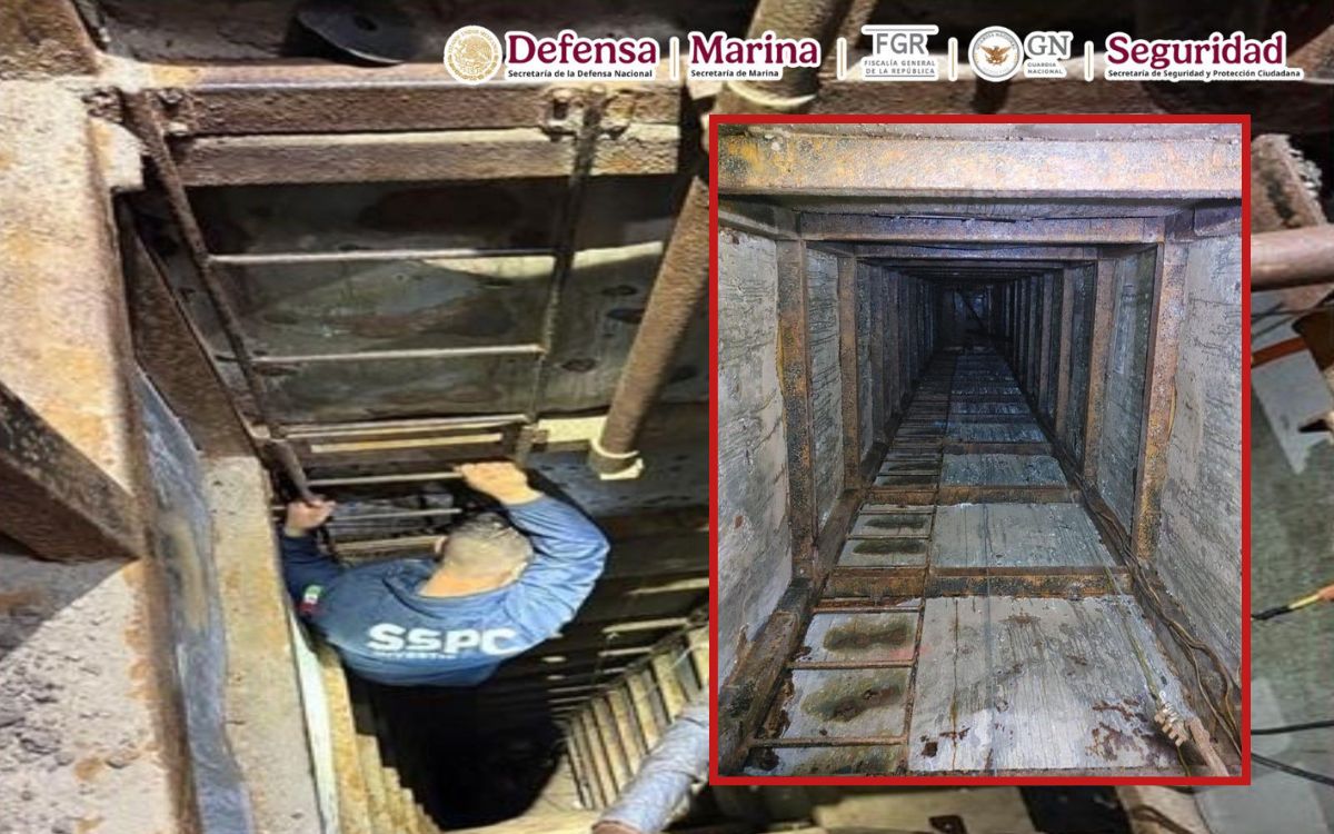 Descubren túnel de 600 metros usado para traficar drogas entre Tijuana